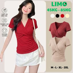 Áo Thun Nữ Bigsize Nhũ Kim Tuyến Xoắn Ngực Tay Ngắn Ôm Body Dễ Thương LiMo MS026 1
