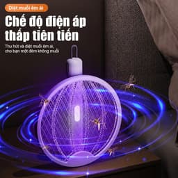 Vợt Muỗi Điện Gấp Gọn 3in1: Nhẹ, Đèn UV, Sạc USB, Diệt Muỗi An Toàn Không Dây Dành Cho Gia Đình. 4