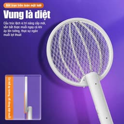 Vợt Muỗi Điện Gấp Gọn 3in1: Nhẹ, Đèn UV, Sạc USB, Diệt Muỗi An Toàn Không Dây Dành Cho Gia Đình. 7