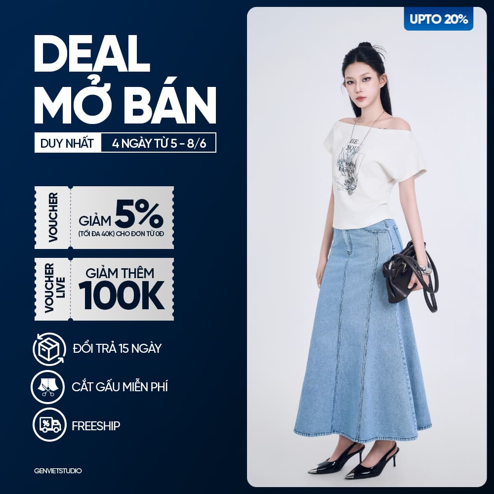 Áo thun trễ vai nữ GENVIET dáng slimfit tôn dáng hoạ tiết chữ thời trang dễ phối đồ 9274