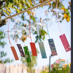 CHUÔNG GIÓ PHA LÊ NHẬT BẢN FURIN - Chuông gió Thủy Tinh (Hộp Trắng Nhỏ) Trang Trí Sân Vườn Decor Quán Cafe Bàn Học 1