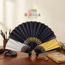 Quạt xếp nan 31cm trơn màu phụ kiện chụp ảnh cầm tay cổ trang 1