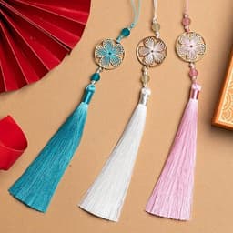 DÂY TUA RUA HOA MAI ANH ĐÀO 5 CÁNH - Phụ Kiện Treo Quạt Tròn Sườn Xám Cổ Phong Đồng Tâm 6