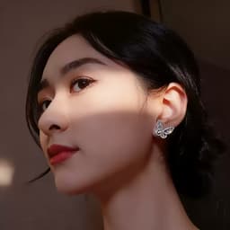 Khuyên tai đính đá phụ kiện trang sức phong cách hàn quốc nhẹ nhàng cho nữ 2