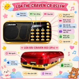 Loa Nghe Craven Tắm Ngôn Ngữ Máy nghe Tiếng ồn trắng cho em bé Easy Truyện Thơ Tiếng Việt 4
