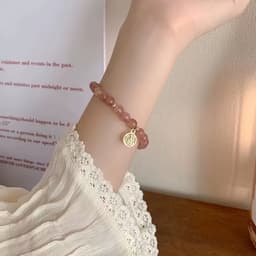 Vòng tay dâu tây hồng phong thủy phụ kiện thời trang lắc tay xinh xắn 4