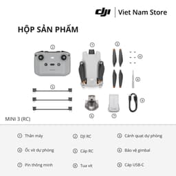 [Full VAT, CO, CQ] Chính Hãng Flycam DJI Mini 3 | camera quay 4K HDR, 249g, bay lên đến 38 phút 7