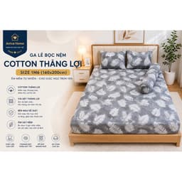 Ga Bọc Nệm Cotton Thắng Lợi Aniva Home Size 1m6 1m8, Bo Chun 4 Góc, Cotton Thoáng Mát Bền Đẹp 1