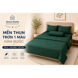 Mền thun Hàn Quốc trơn 1 màu Aniva Home, mềm mại, co giãn tốt, thoáng mát, êm ái, sử dụng lâu dài 1