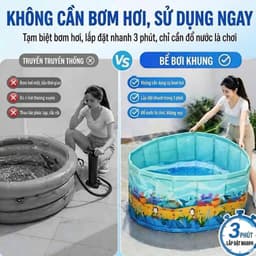 Bể Bơi Gấp Gọn Cho Bé Không Cần Bơm Hơi Nhựa Cao Cấp Mở Nhanh 1 Giây 9