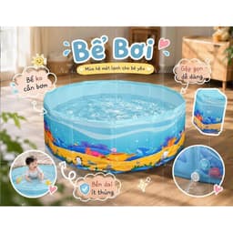 Bể Bơi Gấp Gọn Cho Bé Không Cần Bơm Hơi Nhựa Cao Cấp Mở Nhanh 1 Giây 2