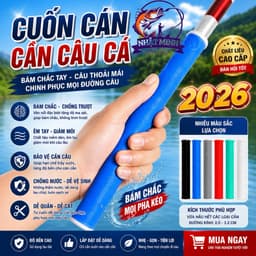 Quấn Cán Cần Câu Tự Rút Vân 3D, Có Nấc Chống Tuột Cần Câu, Cuốn cần tự rút, Quấn Cần Câu Đài 2