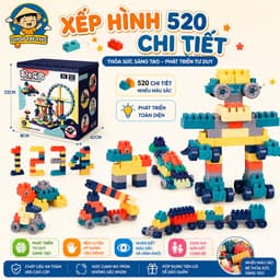 Bộ đồ chơi xếp hình lắp ráp 520 chi tiết cho bé phát triển trí tuệ sáng tạo 1