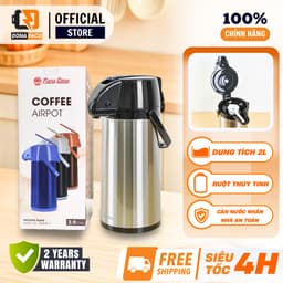 [ CHÍNH HÃNG ] Phích nước có cần bơm Rạng Đông RD-2045 ST1.E inox 2 lít pha trà pha cà phê 1