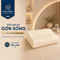 Gối Cao Su Thiên Nhiên Gợn Sóng Aniva Home Tặng Kèm Vỏ Gối - Đàn Hồi Tốt, Thoáng Khí 1