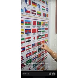 TRANH CỜ QUỐC KỲ THẾ GIỚI SONG NGỮ VIỆT - ANH CHO BÉ | Hơn 200 Lá Cờ Chia Theo 5 Châu| Tranh decal trang trí nhà cử 4