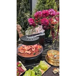 Bếp Nướng Điện E-Grill 1800W Xoay Tự Động 360 Độ, Không Mùi, Không Khói, Chống Dính, Thương Hiệu Đức 5