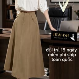 Thời trang công sở-chân vây dáng dài - thanh lịch,hiện đại.Form váy:dáng chữ A dài midi,độ xòe nhẹ 4