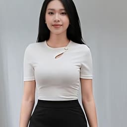 áo phông nữ nhẹ nhàng mang phong cách công sở hoặc dạo phố tinh tế- A-09 4