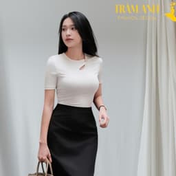 áo phông nữ nhẹ nhàng mang phong cách công sở hoặc dạo phố tinh tế- A-09 8