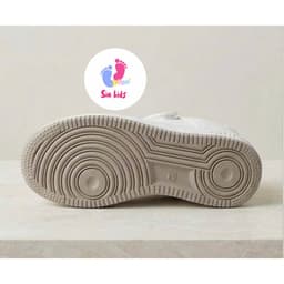 Giày thể thao trẻ em ALH màu trắng cho bé trai bé gái Giày sneaker trẻ em quai dán chống trượt C19 4