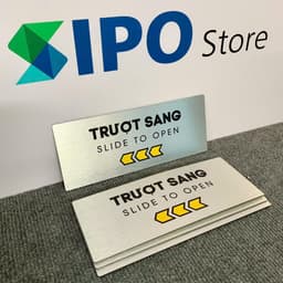 Biển Chỉ Dẫn Mở Cửa Trượt Qua Trái, Phải - Chất liệu Alu trắng xước, siêu đẹp 1