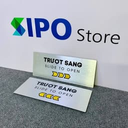 Biển Chỉ Dẫn Mở Cửa Trượt Qua Trái, Phải - Chất liệu Alu trắng xước, siêu đẹp 3