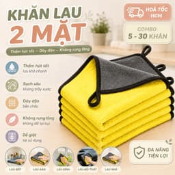 [ Xuất HĐ] Combo 5 - 30 Khăn Lau Đa Năng 2 Mặt, Thấm Hút Tốt, Dày Dặn, Lau Bếp Lau Nhà Tiện Lợi 9