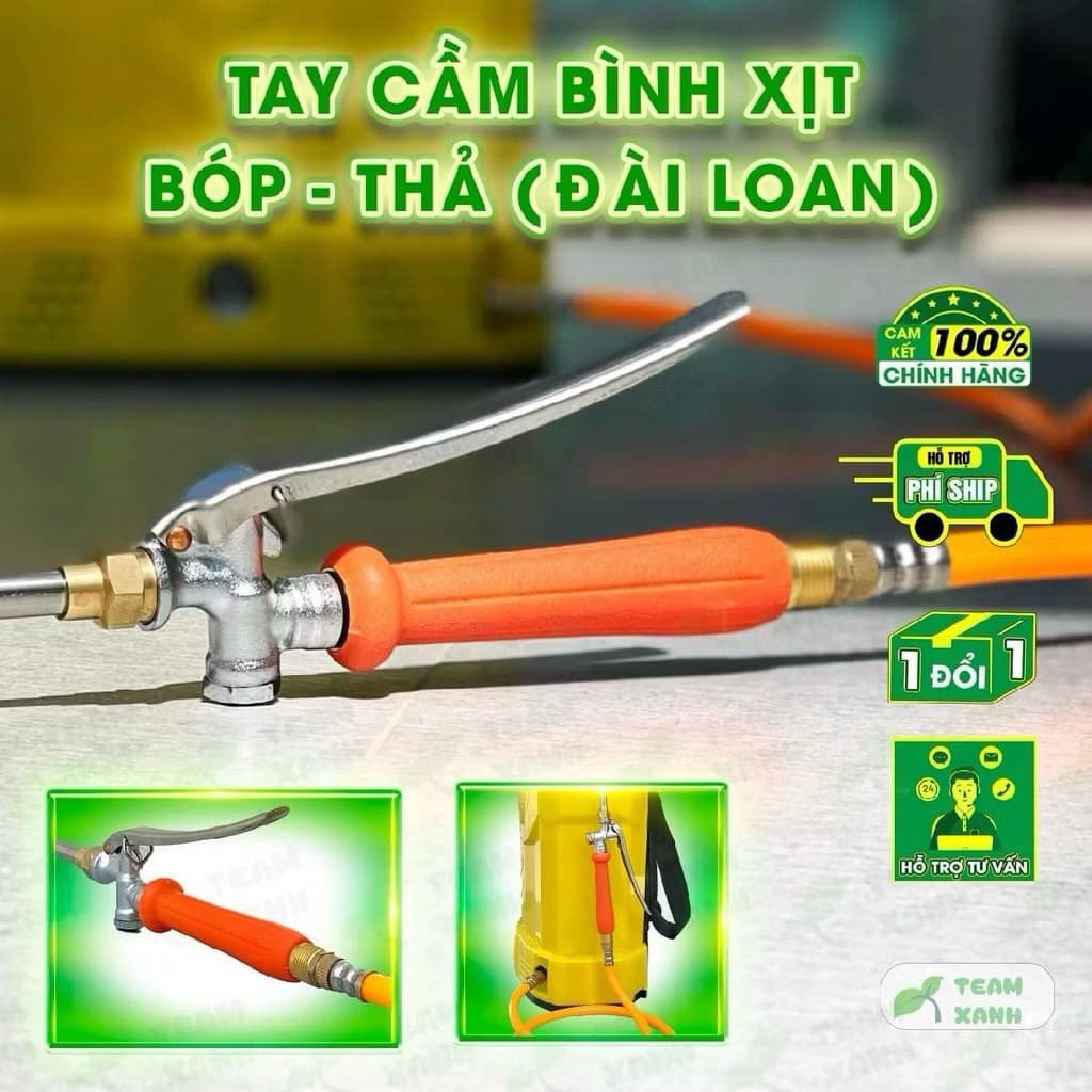 TAY CẦM BÓP BÌNH PHUN THUỐC ĐÀI LOAN - REN ĐỒNG PHUN MẠNH BÓP NHẸ BỀN CHỐNG GỈ