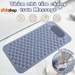 Thảm Nhà Tắm Chống Trượt Massage Chân Có Lỗ Thoát Nước, Đáy Hút Chân Không, Có Lỗ Treo Tường 1
