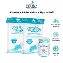 [COMBO TIẾT KIỆM] Gạc rơ lưỡi + 2 túi giấy khô đa năng BOTIBO KIDS cho bé an toàn tiết kiệm tiện lợi Botibo kids 1