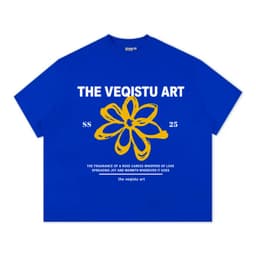 Áo Thun Local Brand VEQISTU" Flower SS25 " Áo Thun Boxy Form Rộng Unisex Cổ Tròn Nam Nữ 250Gsm Cotton 4