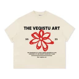 Áo Thun Local Brand VEQISTU" Flower SS25 " Áo Thun Boxy Form Rộng Unisex Cổ Tròn Nam Nữ 250Gsm Cotton 7