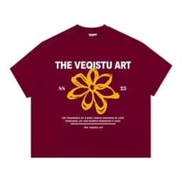 Áo Thun Local Brand VEQISTU" Flower SS25 " Áo Thun Boxy Form Rộng Unisex Cổ Tròn Nam Nữ 250Gsm Cotton 6