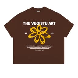 Áo Thun Local Brand VEQISTU" Flower SS25 " Áo Thun Boxy Form Rộng Unisex Cổ Tròn Nam Nữ 250Gsm Cotton 8
