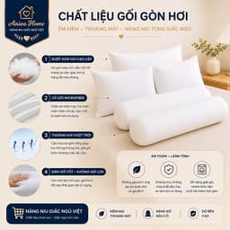 Gối nằm và gối ôm gòn Thảo Nhi Aniva Home, êm ái, mềm mại, nâng đỡ cơ thể, thoải mái giấc ngủ 2