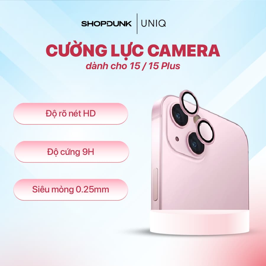 Kính cường lực Camera UNIQ OPTIX for iPhone 15 / iPhone 15 Plus