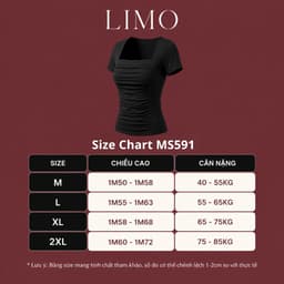 [Có Bigsize 45-85kg] Áo Thun Nữ Cổ Vuông Nhún Eo Tôn Dáng Thun Tăm Mềm Mịn Mặc Hè LIMO MS596 9