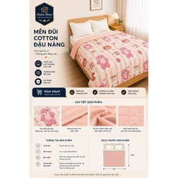 Mền đũi cotton Aniva Home đậu nành, thiết kế cao cấp, mềm mát, thoải mái, phù hợp giấc ngủ cả mùa 2