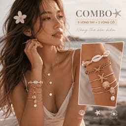 Combo Set 5 Vòng Tay + set 3 Vòng Cổ Retro Vintage Ocean Charm 1