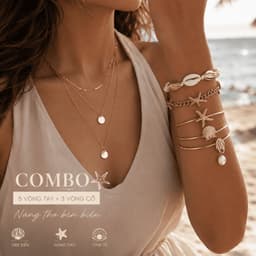 Combo Set 5 Vòng Tay + set 3 Vòng Cổ Retro Vintage Ocean Charm 2