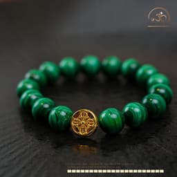Ngọc Đan Tâm - Vòng Tay Khổng Tước 10mm 3A Phối Charm Bánh Xe Pháp Luân - Mệnh Mộc & Mệnh Hỏa 5