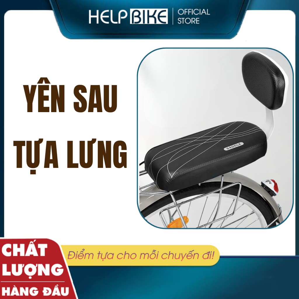 Đệm baga xe đạp có tựa lưng, Đệm yên sau êm ái chắc chắn chống mỏi hiệu quả