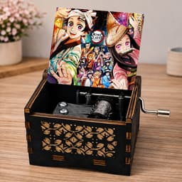 Hộp Nhạc Gỗ Mini in hình Kimetsu No Yabai - Giyu - Muichiro | Music box Thanh Gươm Diệt Qủy Quà Tặng Fan Anime Cao Cấp 2