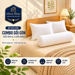 Bộ gối ôm và gối nằm gòn Minh Hằng Aniva Home, thiết kế tiện lợi, êm ái, nâng đỡ cơ thể 1