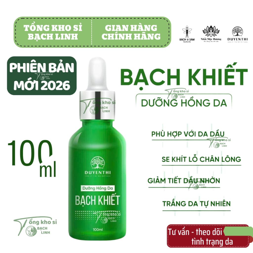 Dưỡng Hồng Da Bạch Khiết Duyên Thị Bách Y Sâm (chai 100ml) - Nước thần cho da dầu mụn, thâm sạm