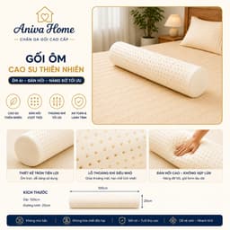 Gối ôm cao su thiên nhiên Aniva Home, êm ái, nâng đỡ cơ thể, thoáng mát, mềm mại, sử dụng lâu dài 3