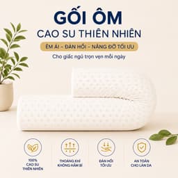 Gối ôm cao su thiên nhiên Aniva Home, êm ái, nâng đỡ cơ thể, thoáng mát, mềm mại, sử dụng lâu dài 4