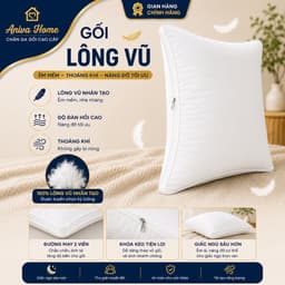 Gối Lông Vũ Nhân Tạo Aniva Home  | Êm Ái, Thoáng Khí, Nâng Đỡ Cổ Vai Gáy, Không Xẹp Lún 4