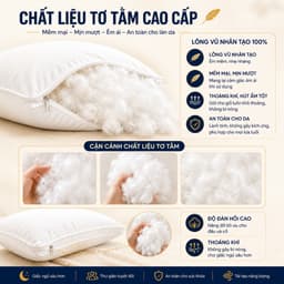 Gối Lông Vũ Nhân Tạo Aniva Home  | Êm Ái, Thoáng Khí, Nâng Đỡ Cổ Vai Gáy, Không Xẹp Lún 3